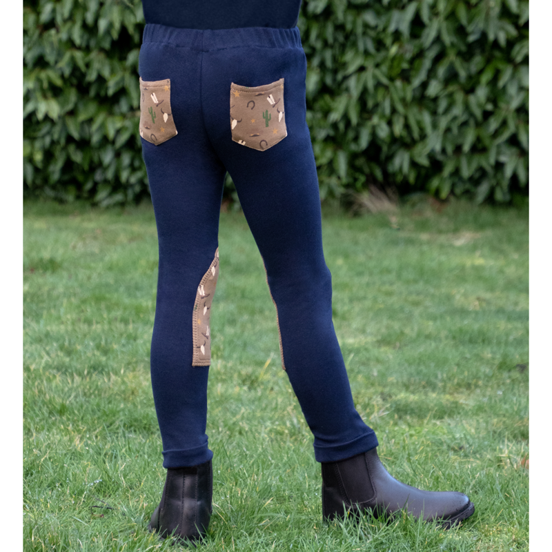 Hy Equestrian Cowboy Tots Jodhpurs - Navy/Beige-1